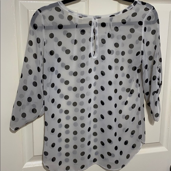 Black and white polka dot sheer blouse - Picture 5 of 5
